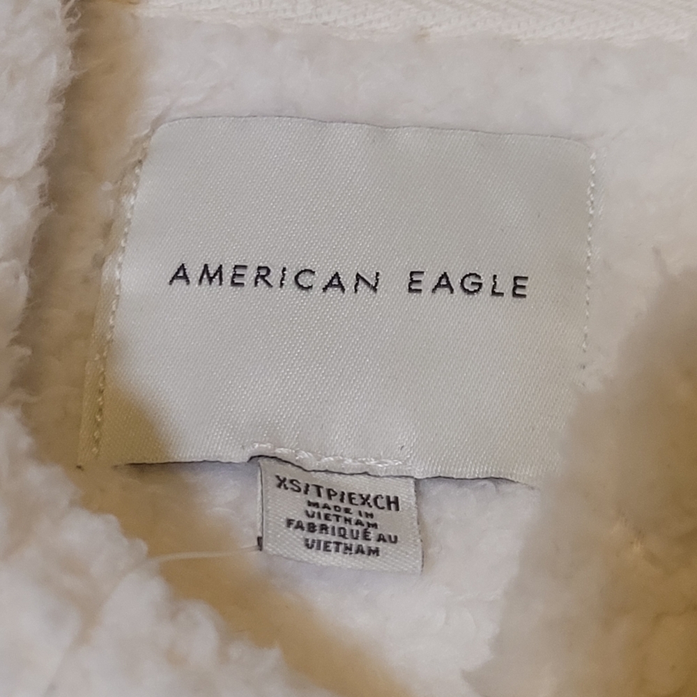 NWT Aerie $60 Sherpa Hoodie In Cream Sz XS (Oversized) - Picture 4 of 7